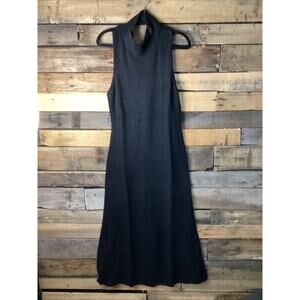Mango Women’s Black Sleeveless Long Wool Type Dress Size Large